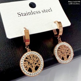 Сережки мед.сталь24К 10529 (3,3см)